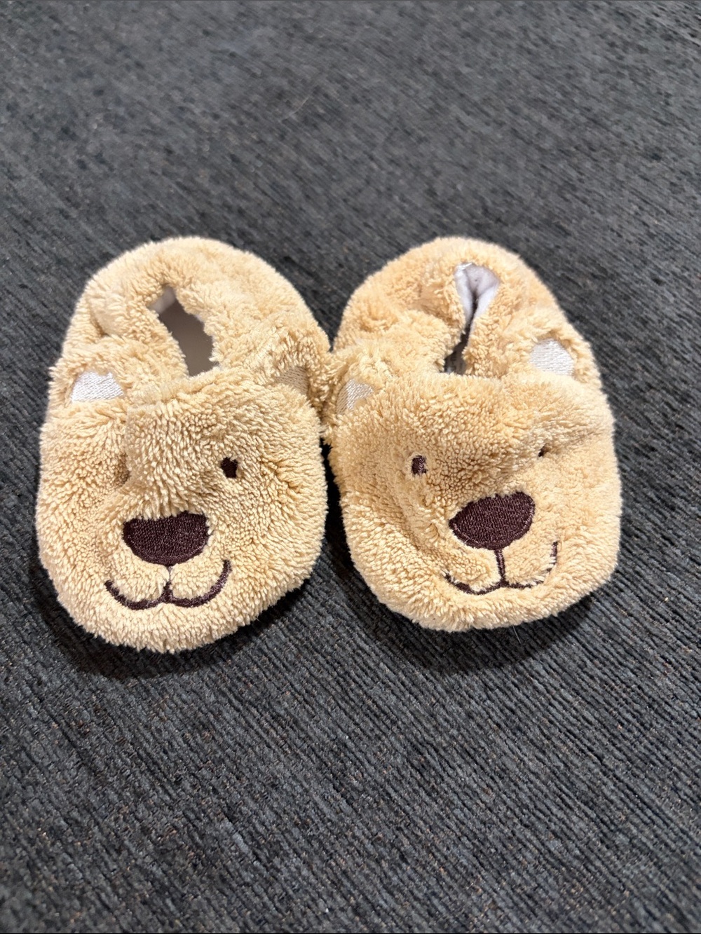 child of mine Plush Bear Slip-On Slippers in Tan